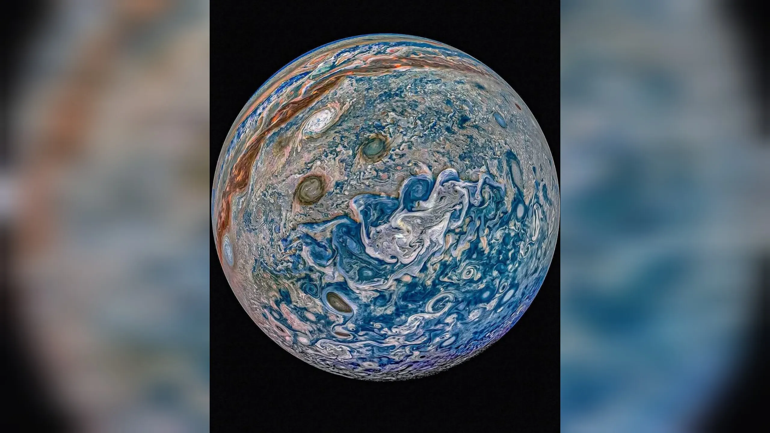 NASA показало самые чёткие снимки Юпитера за всю историю. Оказывается, он совсем не рыжий!