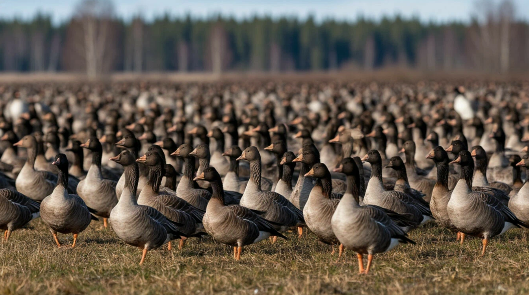 Перелётные гуси опустошают поля и бюджеты аграриев в Финляндии