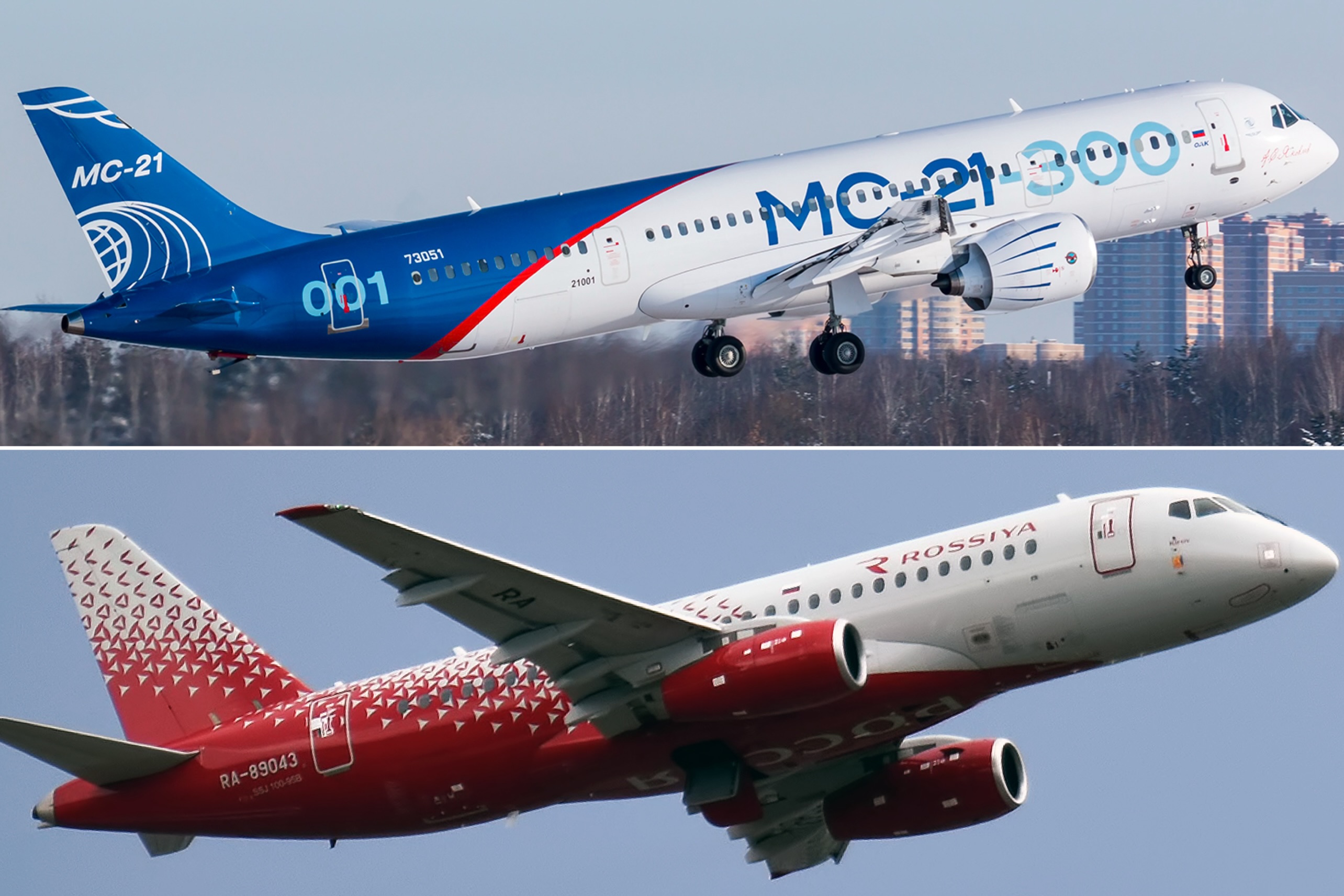 Модели самолётов МС-21-300 и SJ-100 представили на Dubai Airshow 2025 