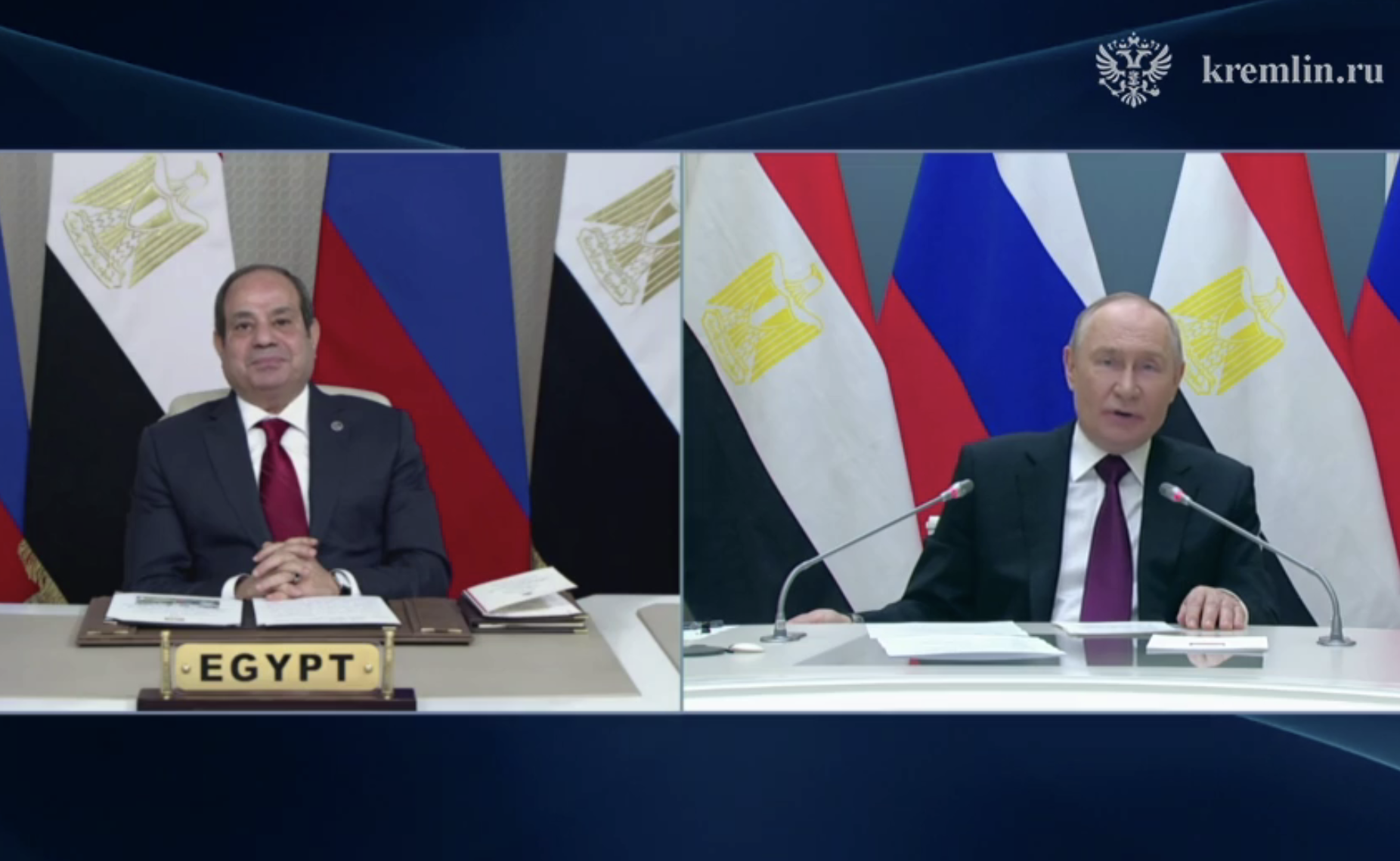 Putin sodeloval pri slovesnosti ob namestitvi reaktorja jedrske elektrarne v Egiptu