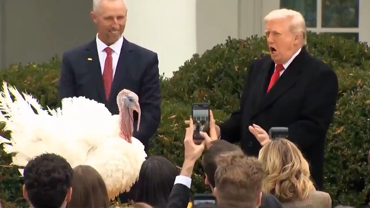 Трамп помиловал и передразнил индейку в честь Дня благодарения