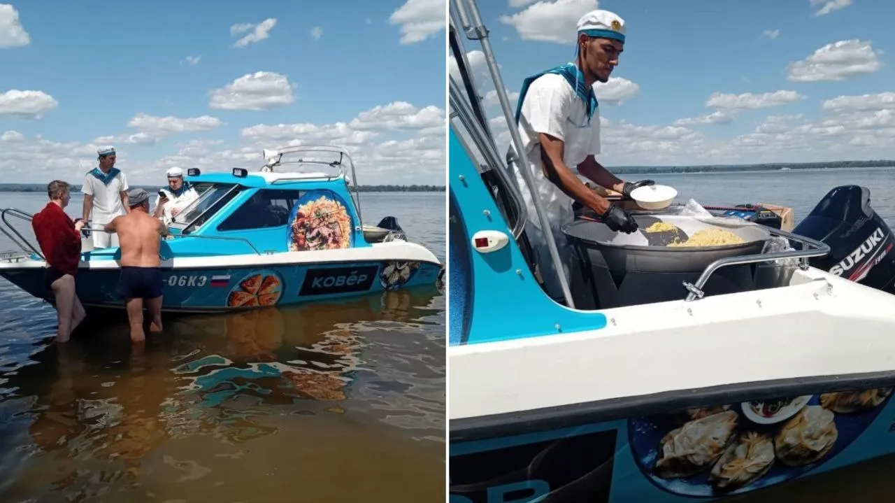 Всем плова! На пляжах Самары раздают необычные угощения с катера