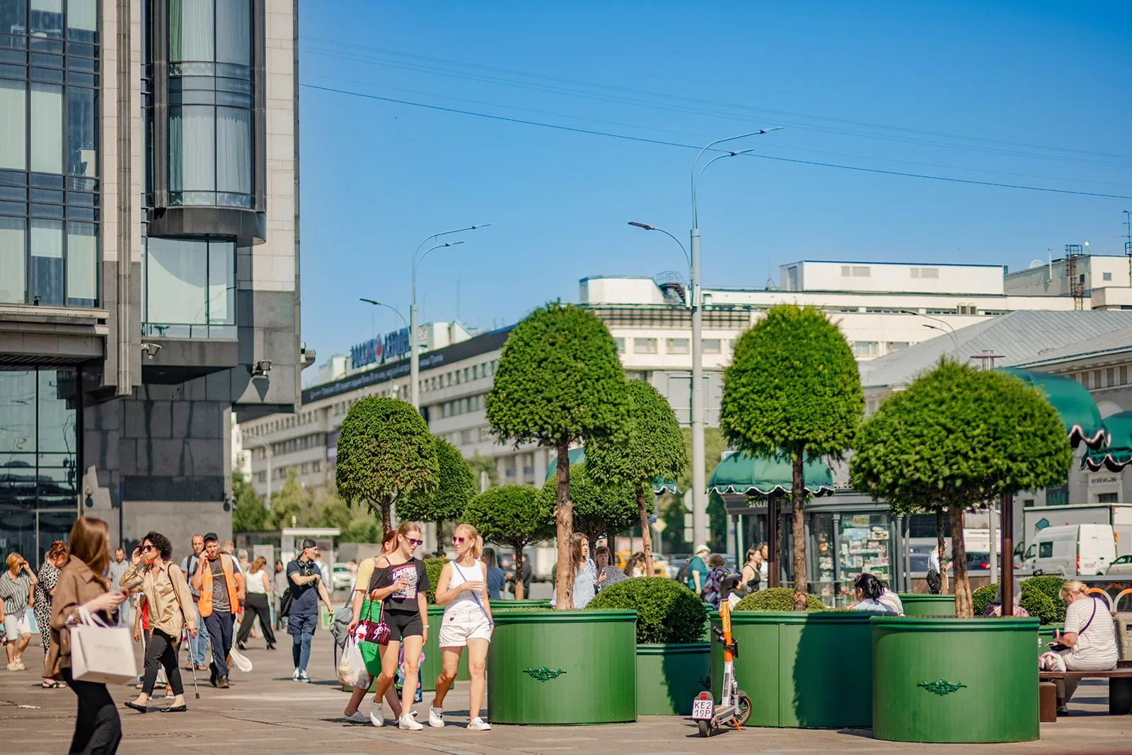Площади у станций Московского метро превратили в цветущий сад