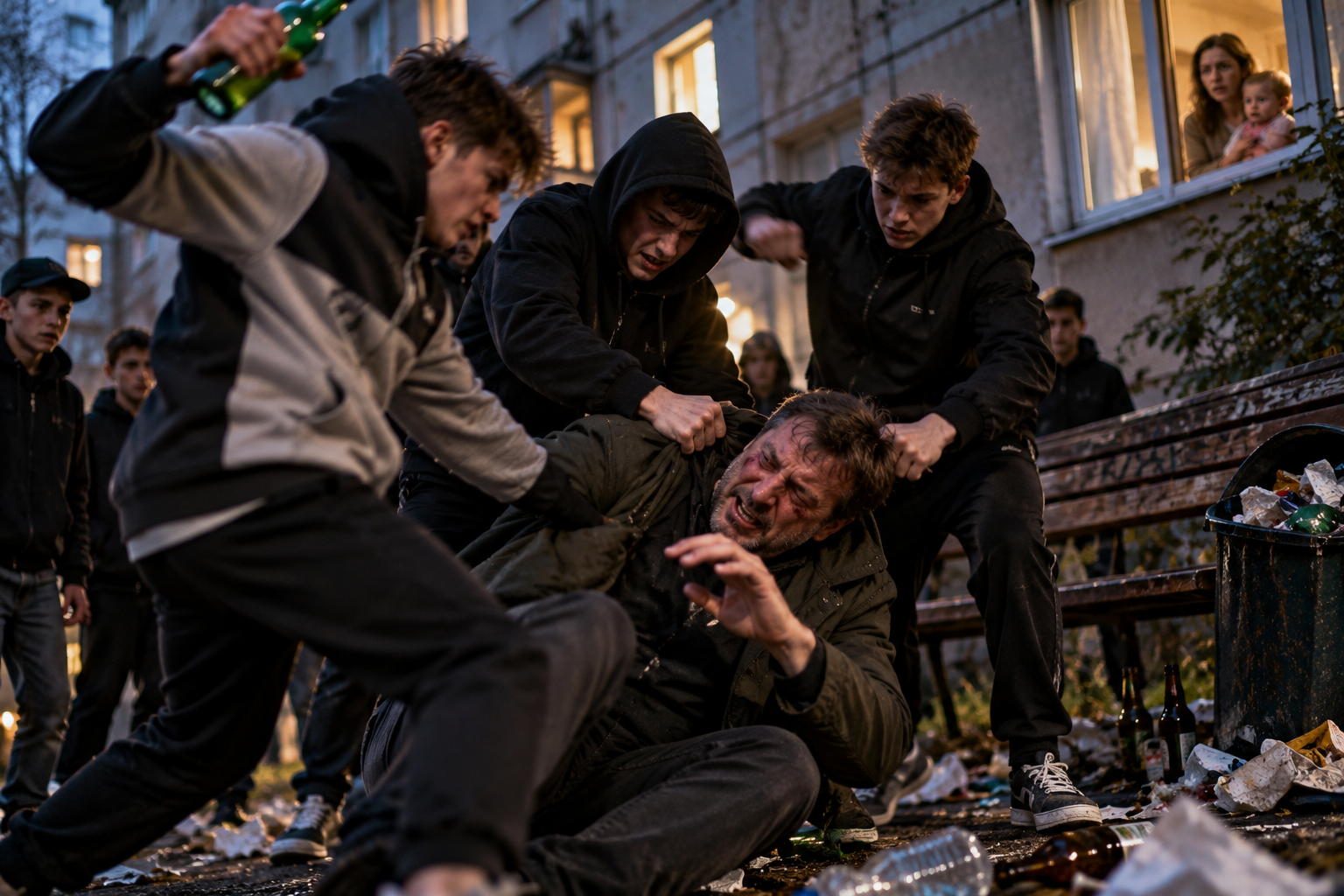 Подростки избили тагильчанина, сфотографировавшего мусор во дворе, и осадили его квартиру