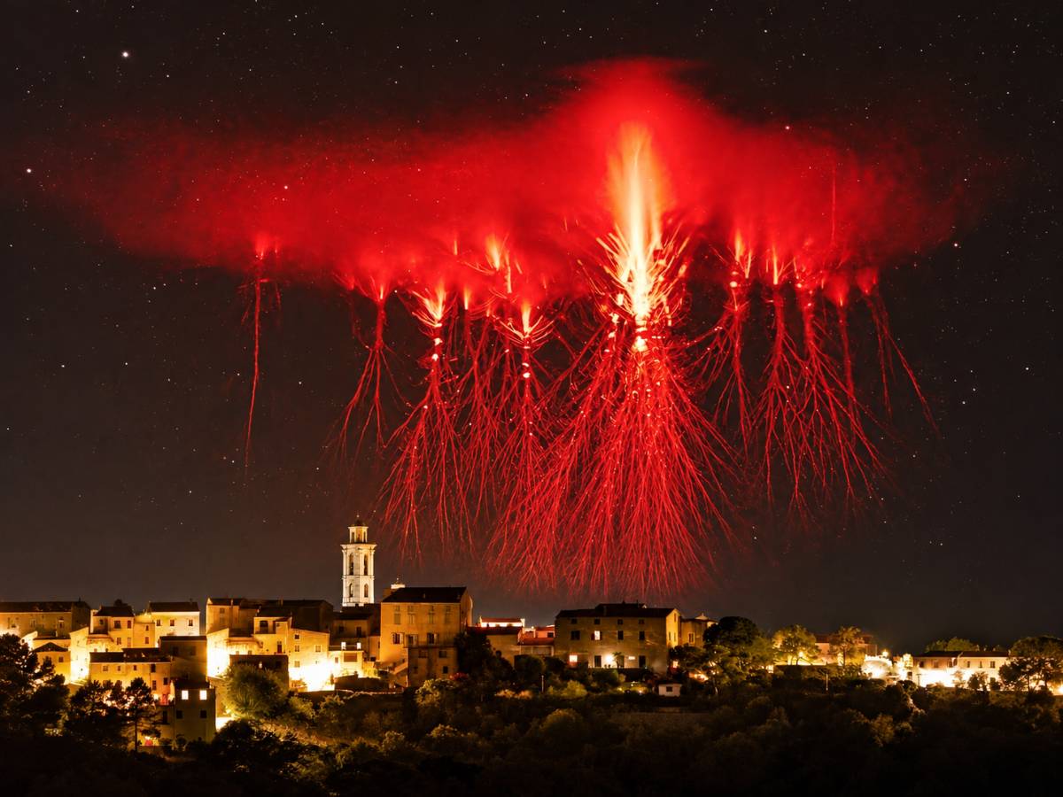 Красные ветви над Корсикой: Фотограф поймал редчайшие &laquo;молнии-призраки&raquo;