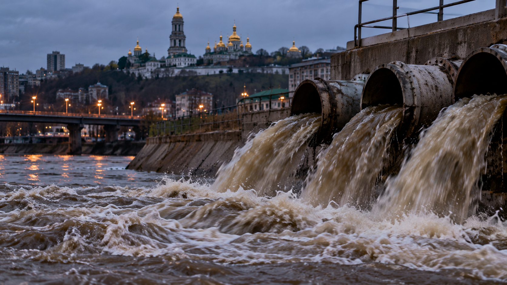 Канализация Киева перестала принимать сточные воды из пригорода