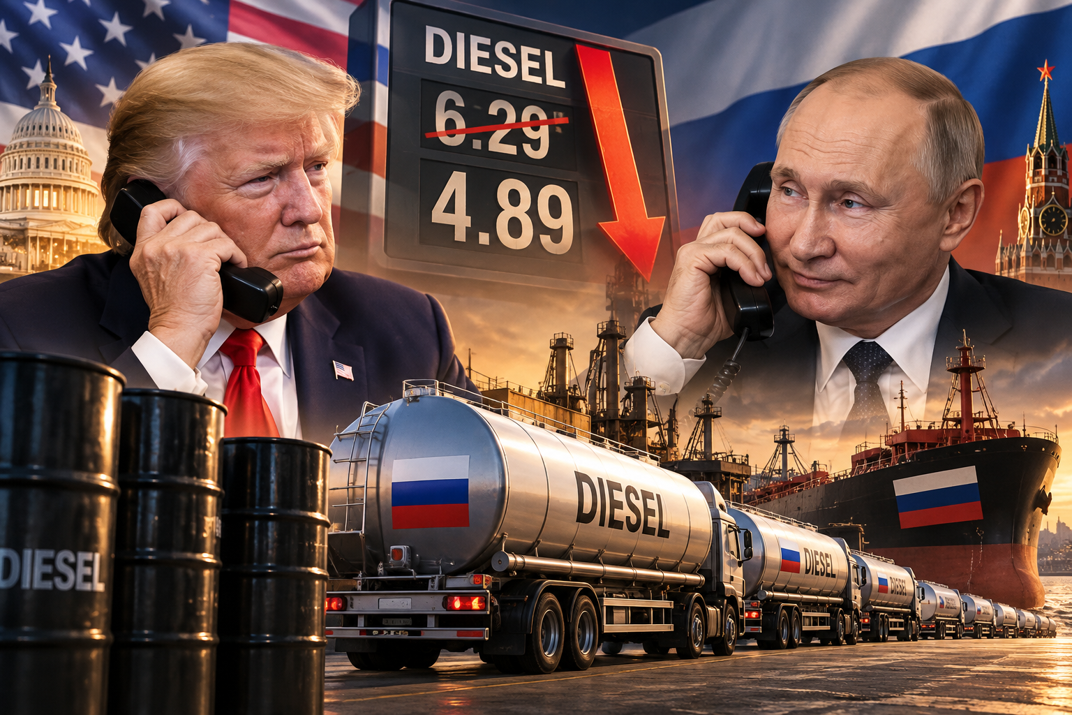 Трамп: Путин согласился поставить США 300 тысяч тонн дизеля в ближайшее время