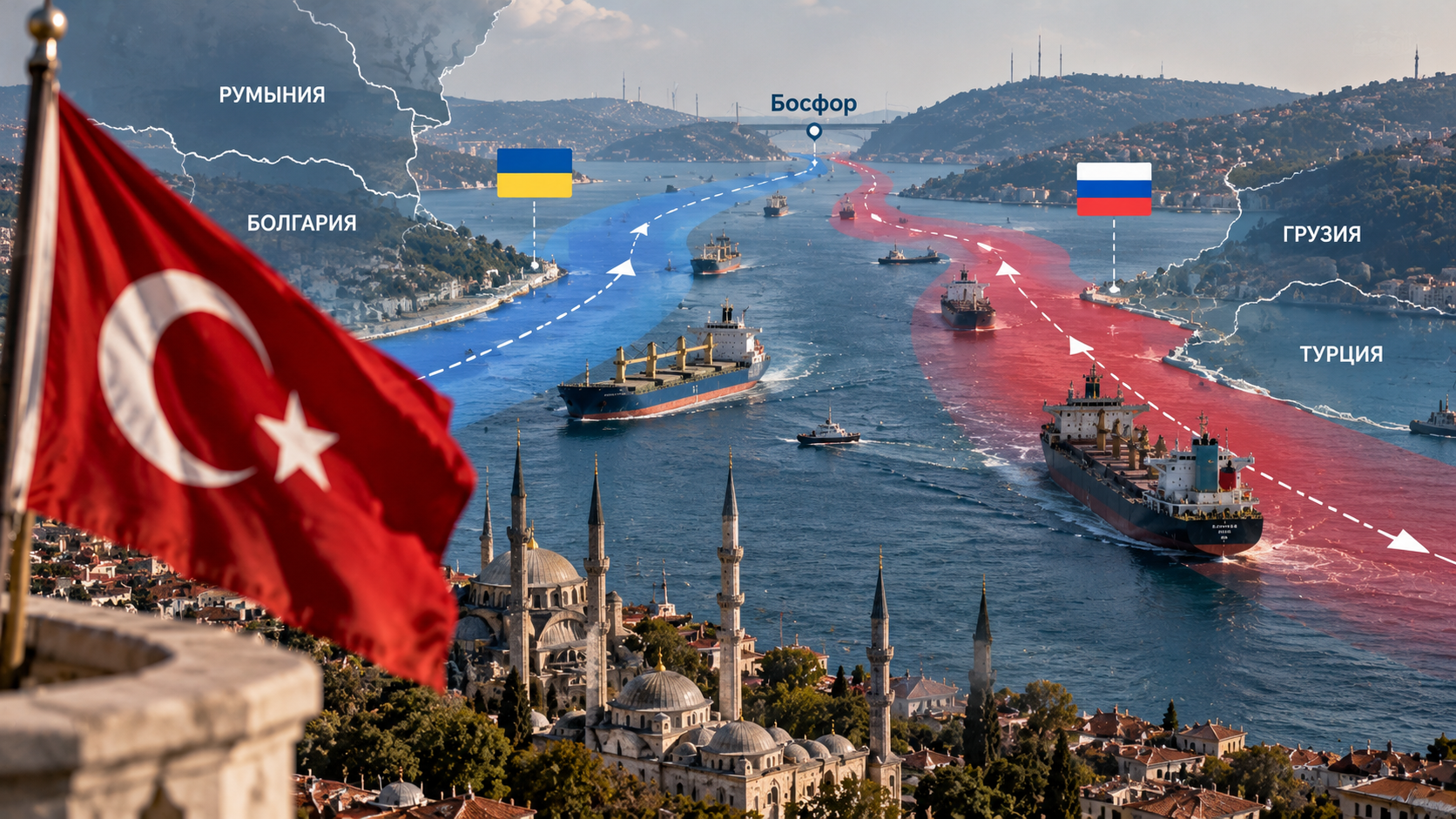 Разошлись, как в море корабли: Турция предложила два безопасных маршрута через Чёрное море