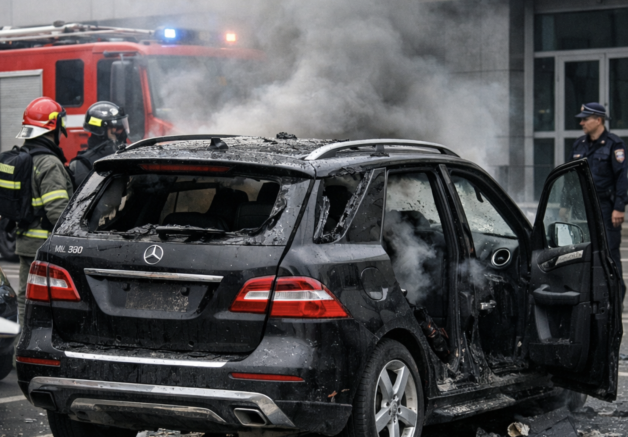 Появились подробности взрыва Mercedes на западе Москвы