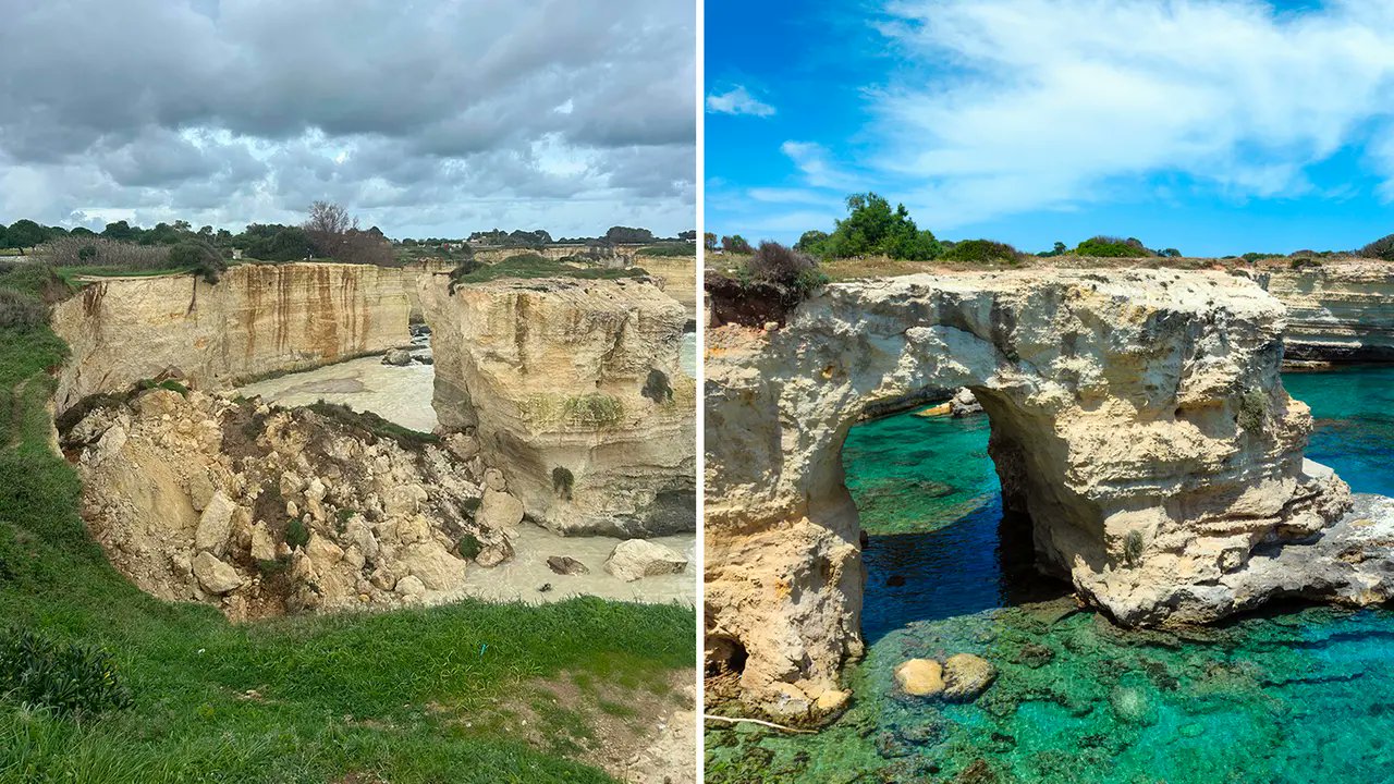 Утёс Арка влюблённых на юге Италии обрушился из-за сильного ветра