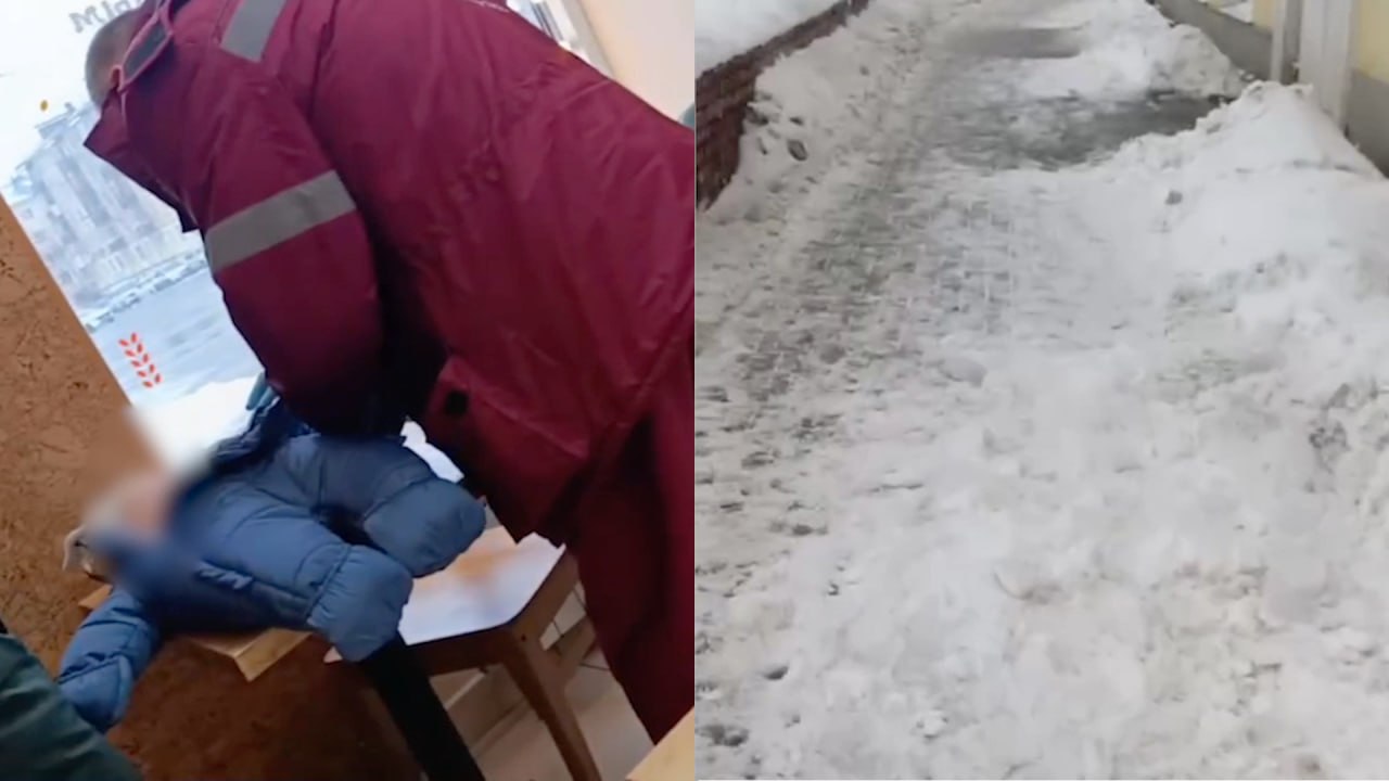 В Самаре младенец получил травму головы при падении глыбы льда на коляску