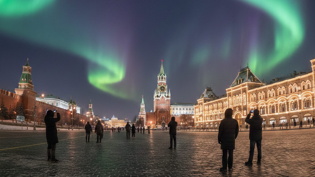 Жители Москвы стали чаще охотиться за северным сиянием

