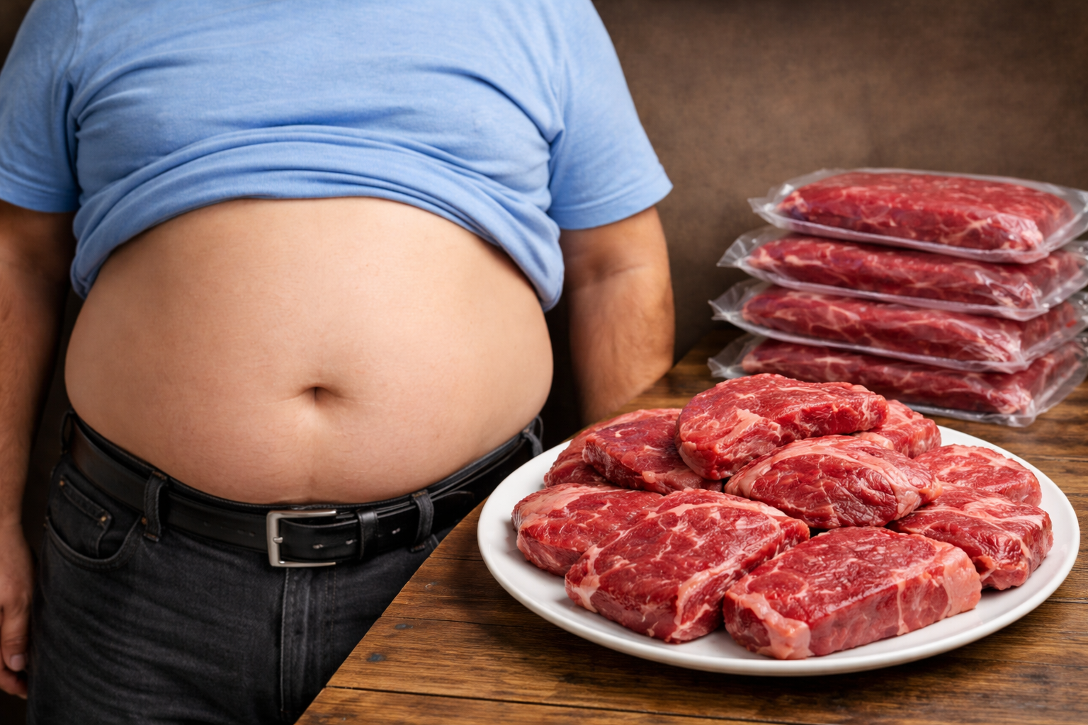 В Китае предложили обменивать сброшенные килограммы на говядину
