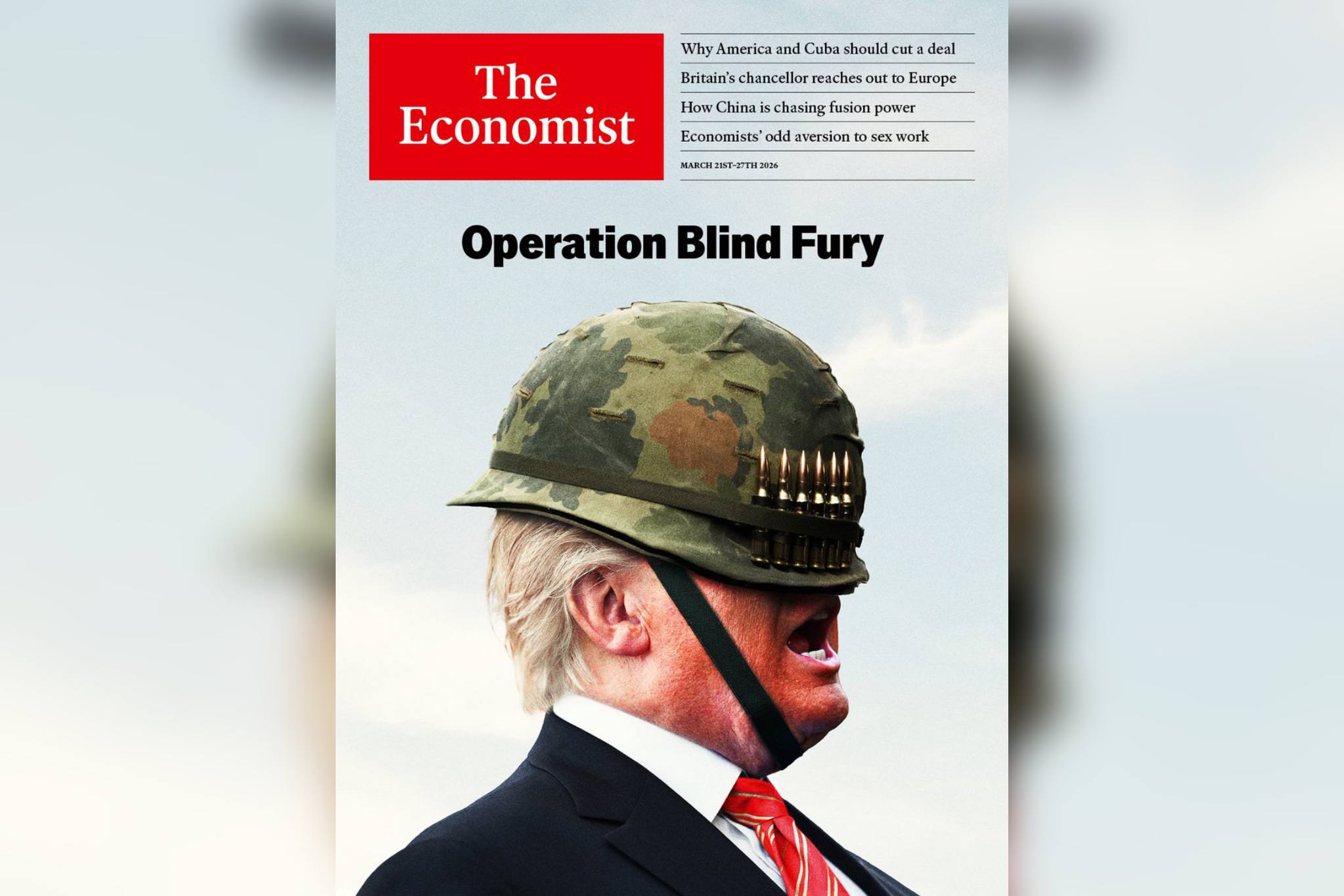 The Economist &laquo;ослепил&raquo; Трампа на обложке в насмешку над операцией в Иране