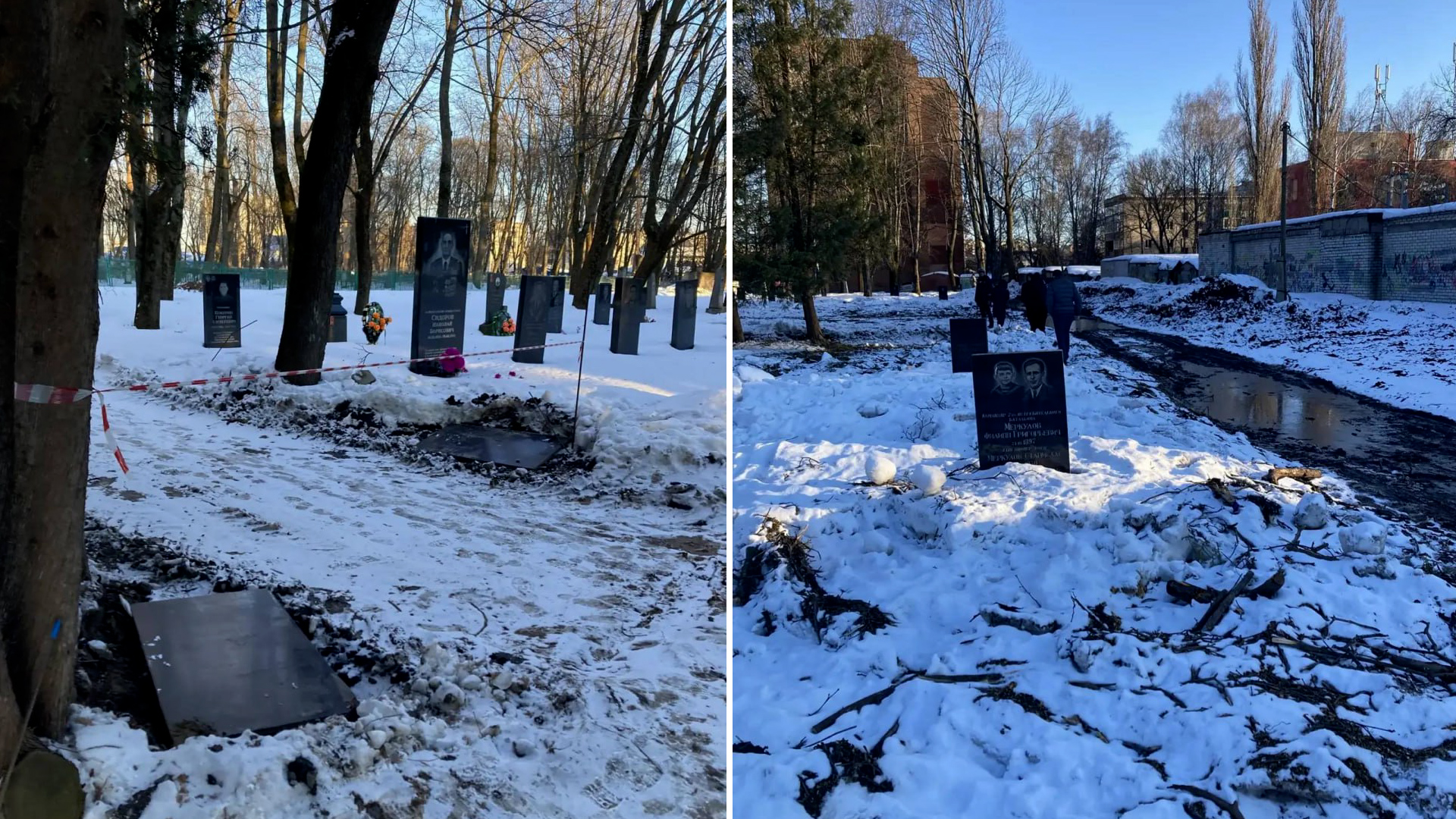 &laquo;Что было в голове у водителя?&raquo; В Курске тяжёлая техника проехала по могилам участников ВОВ