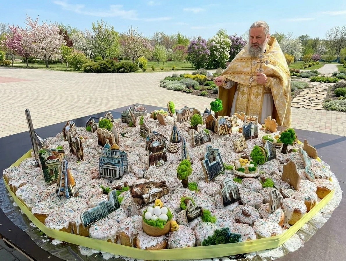 Кулич-гигант весом 600 кг испекли в Крыму