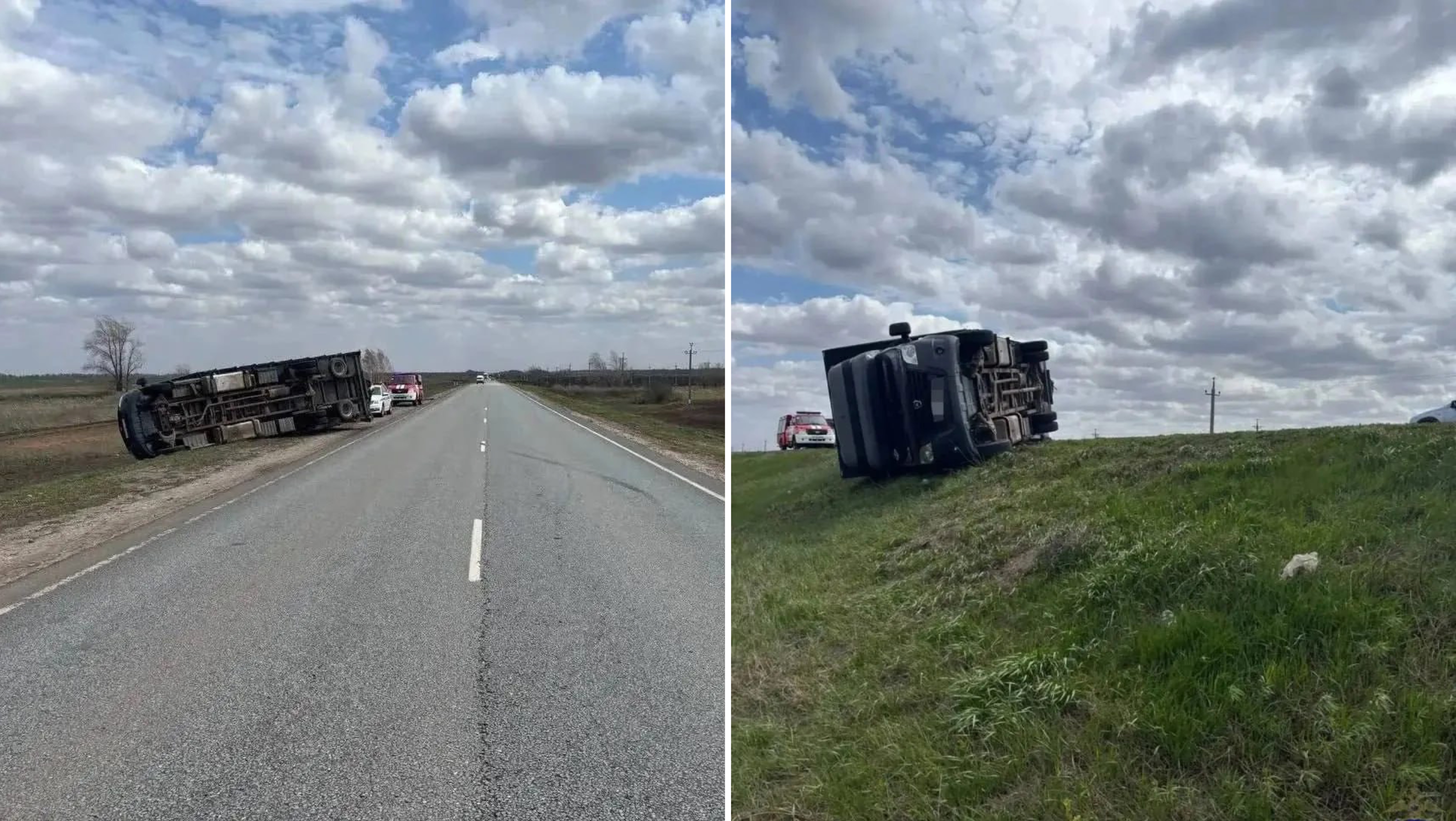 Под Самарой ветер снёс с трассы &laquo;Газель&raquo; с прицепом