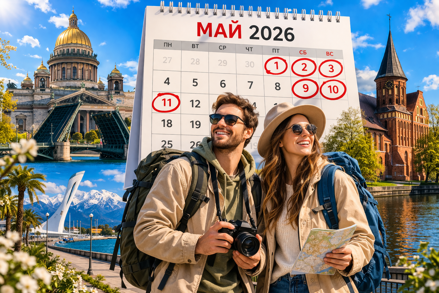 Куда поехать отдыхать на майские в 2026 году: советы и направления