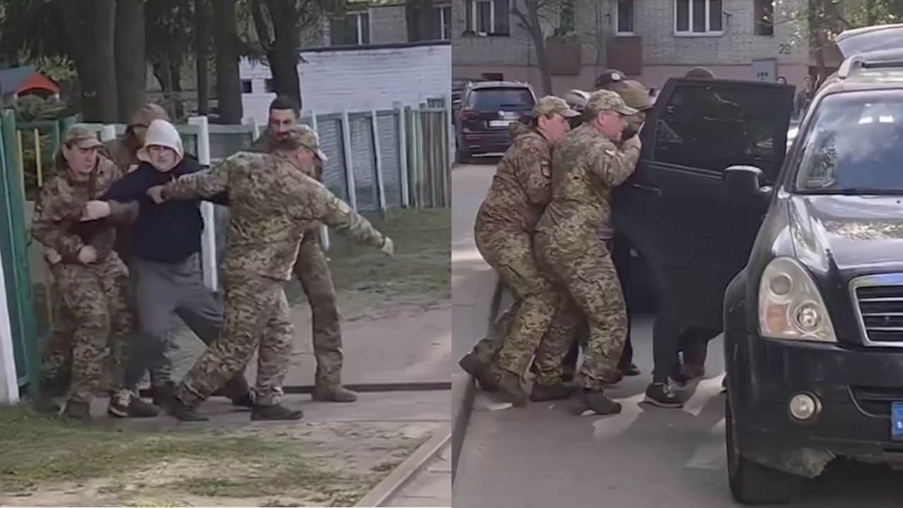 На Украине мужчину &laquo;бусифицировали&raquo; в детском саду на глазах у ребёнка