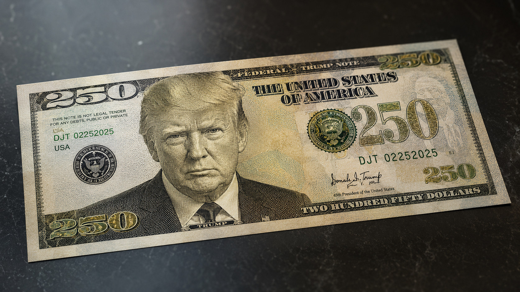 В США хотят выпустить купюру в $250 с изображением Трампа