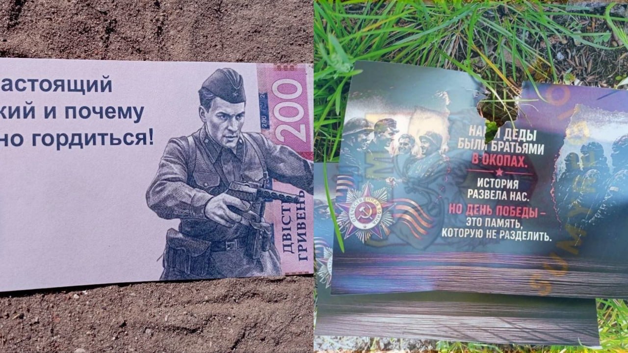 &laquo;История развела нас, но День Победы не разделить&raquo;: В Сумах и Одессе разбросали праздничные листовки