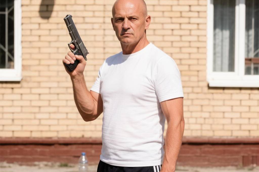 Пьяный житель Новосибирска открыл огонь по авто и попал на видео