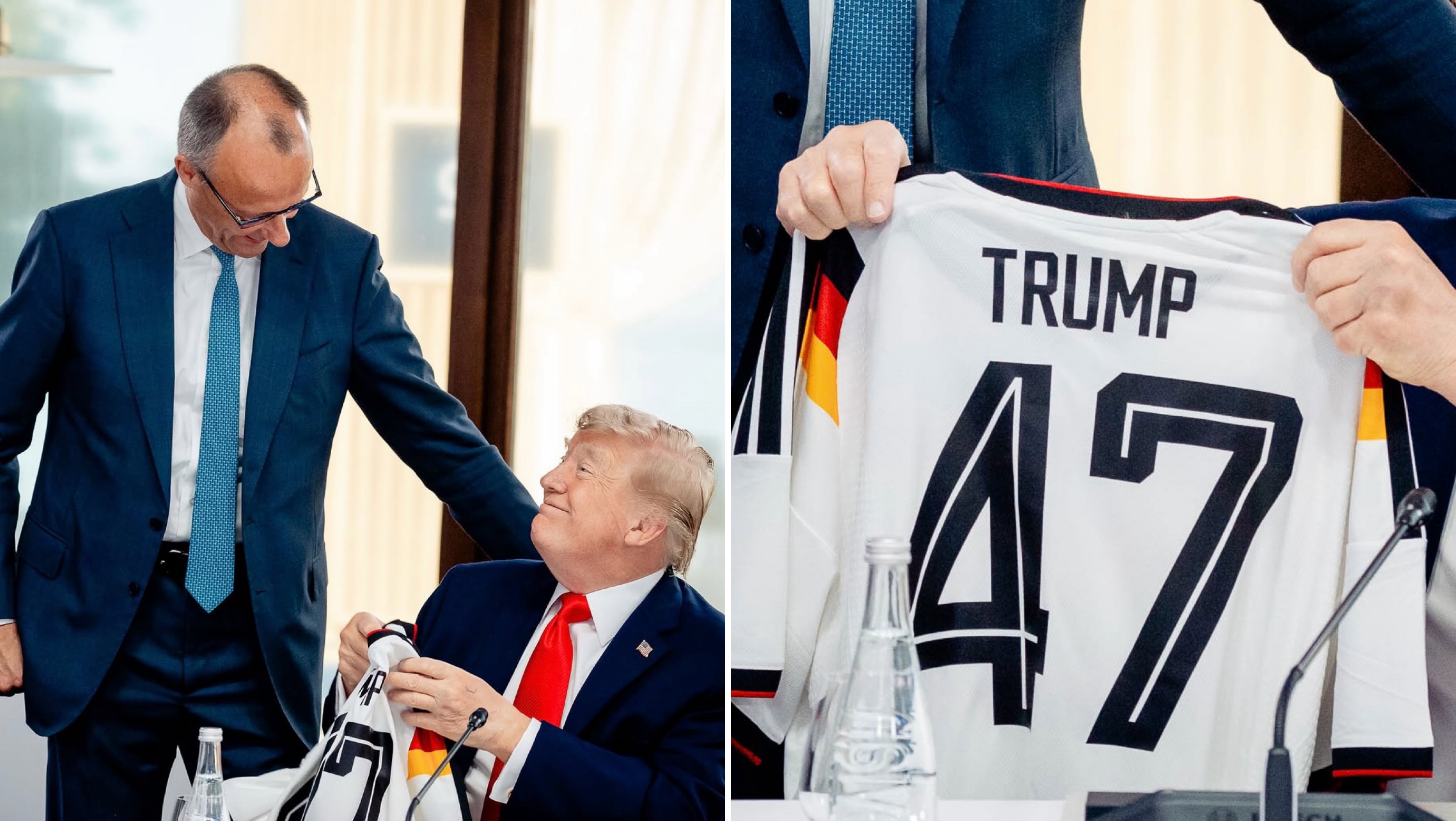 Мерц подарил Трампу футболку сборной Германии с номером 47 на день рождения
