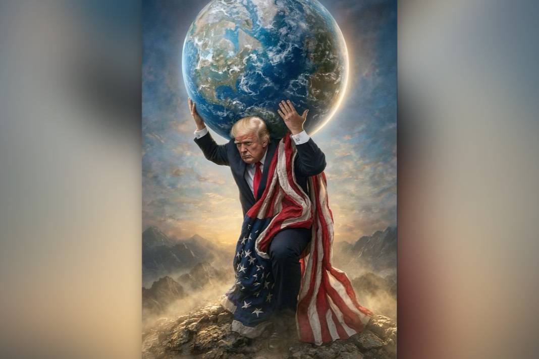 Трамп опубликовал изображение себя в виде атланта с Землёй на плечах

