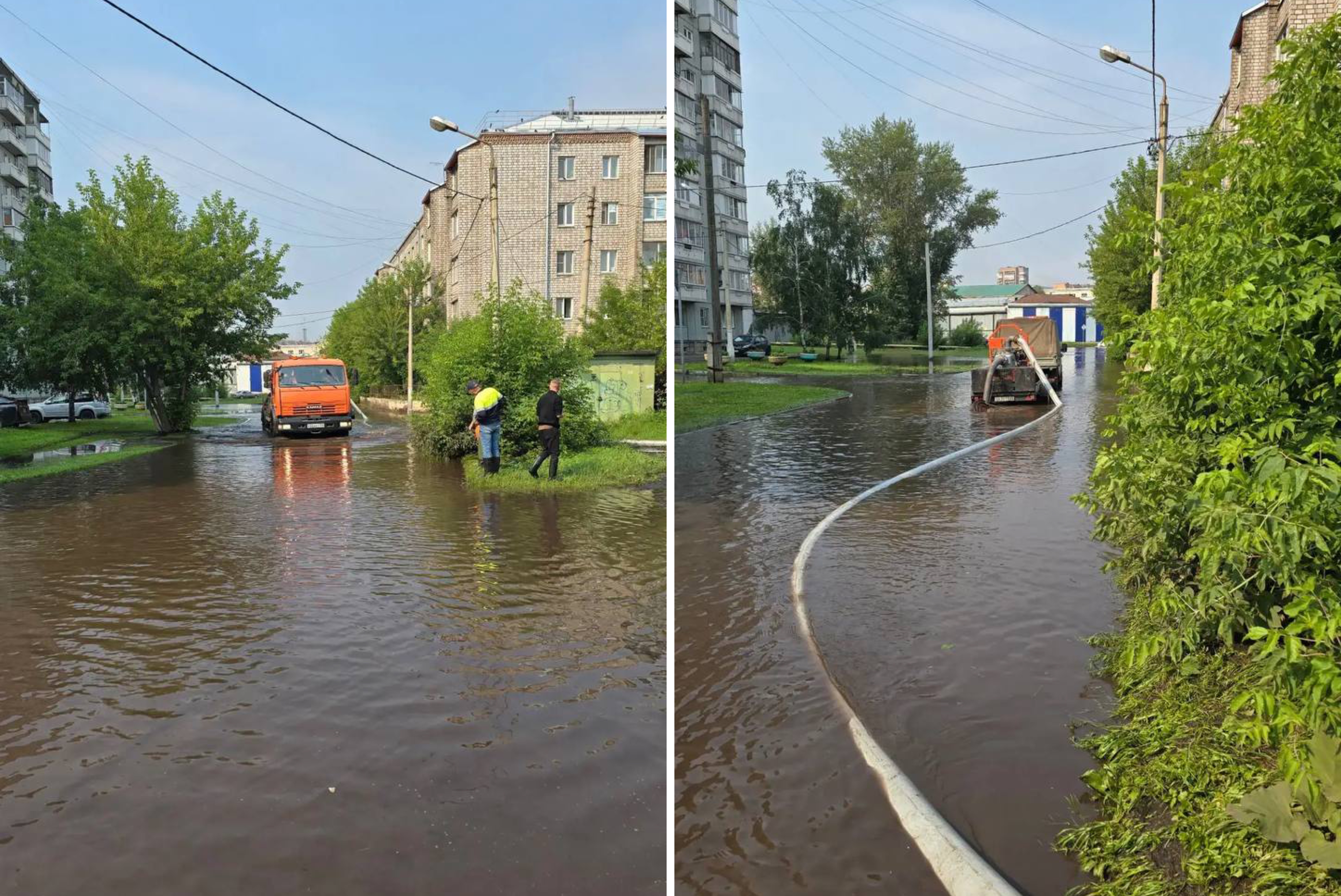 В Красноярске из-за выхода Качи из берегов подтопило несколько улиц