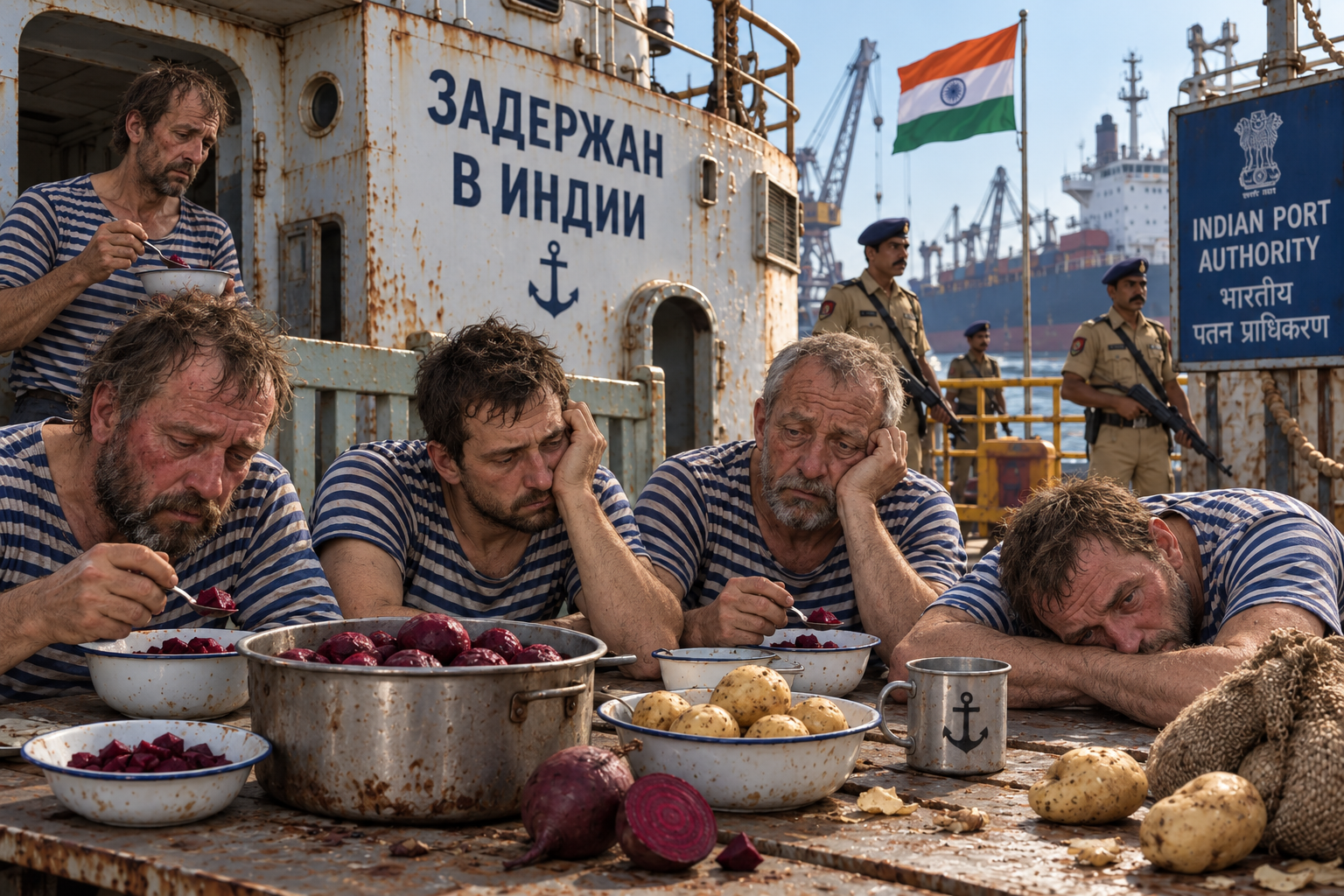 Выживают на картошке и свекле: Российский экипаж брошенного танкера голодает в Индии