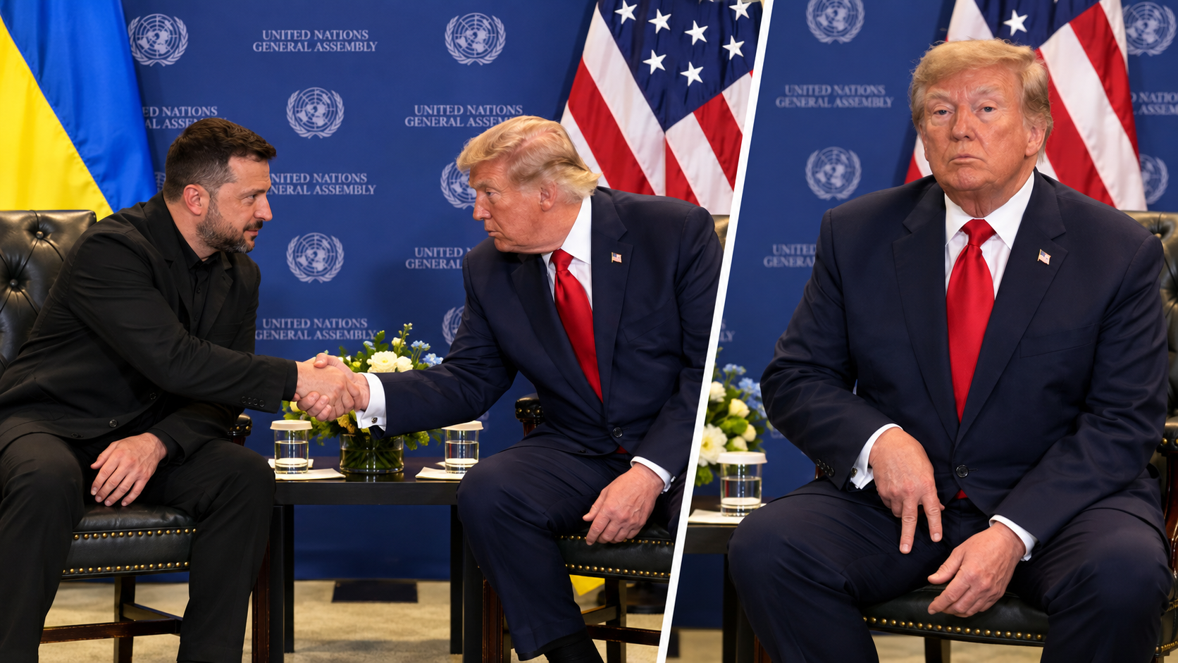 Трамп после рукопожатия с Зеленским показал жест «против сглаза»