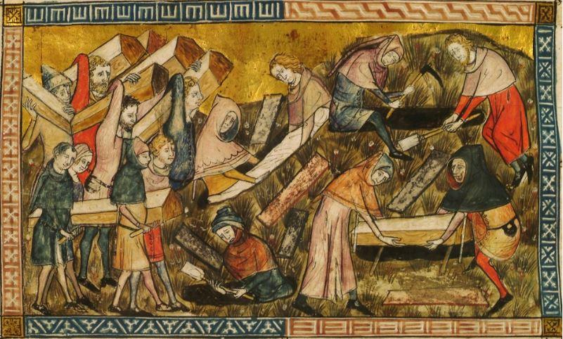 Похороны жертв чумы в Турне (Франция), 1353 год. Изображение © Belgian Art Links and Tools