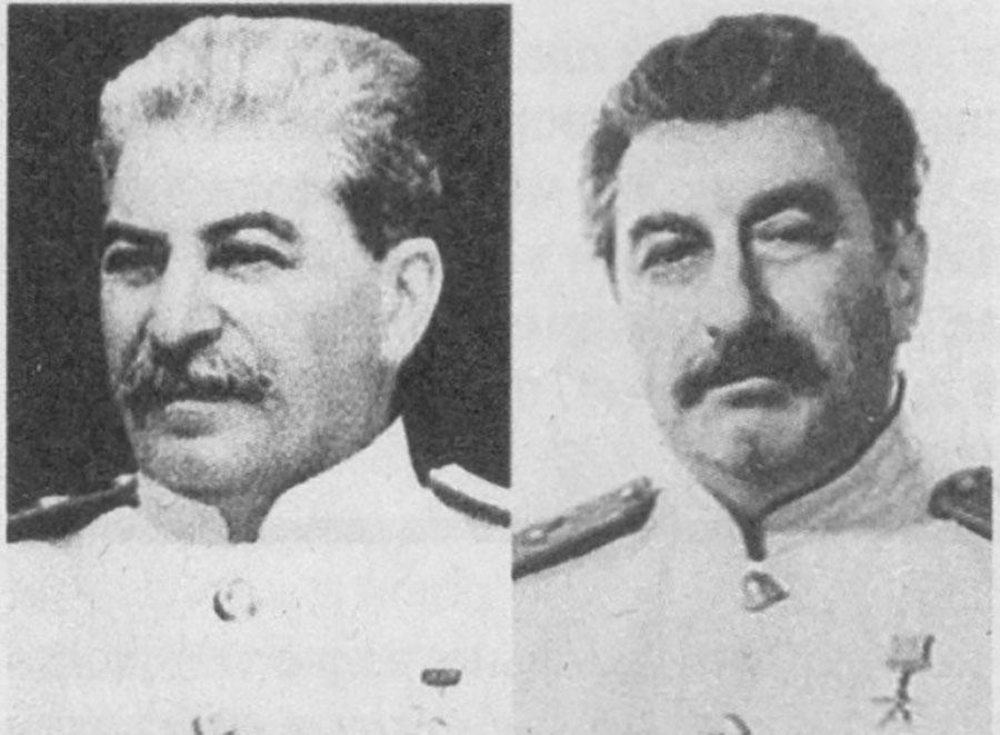 Иосиф Сталин (слева) и его двойник Феликс Дадаев. Фото © sfw.so