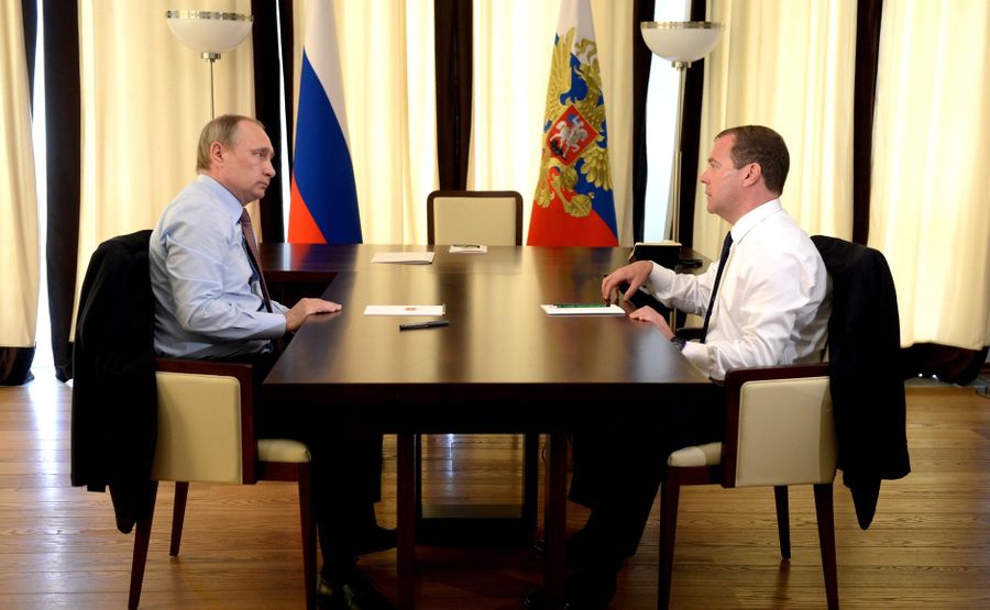 Президент России Владимир Путин и заместитель председателя Совета безопасности Дмитрий Медведев. Фото © Kremlin