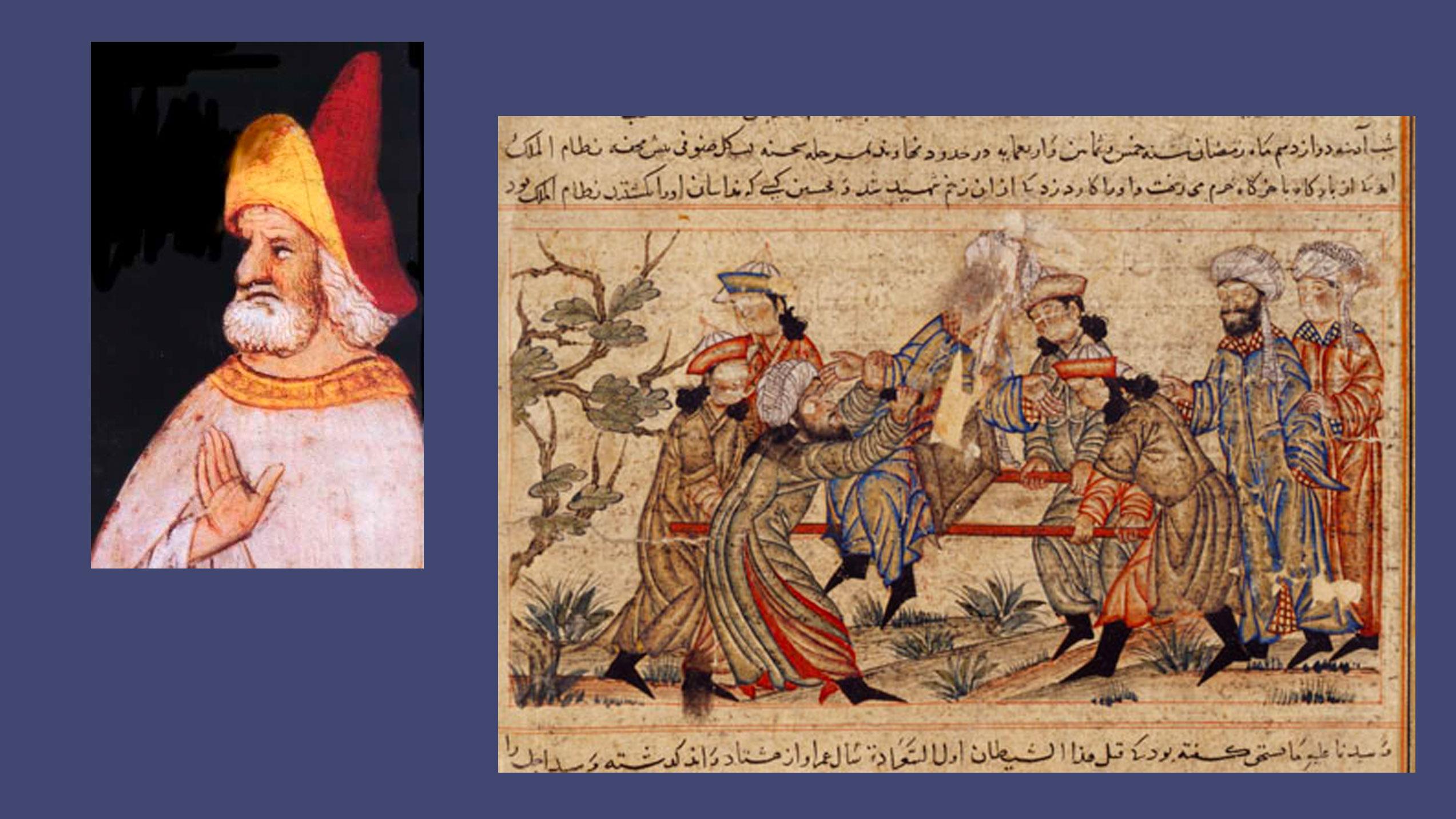 Убийство Низама аль-Мулька исмаилитскими фидаи. Миниатюра из рукописи XIV века. Фото © Wikipedia